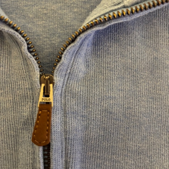 Men’s Ralph Lauren Estate Rib Quarter-Zip Mockneck Pullover L Soft Royal Heather - Picture 4 of 8